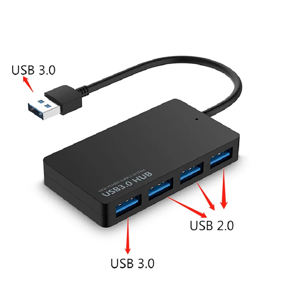 High Speed USB 3.0 Hub Multi USB Splitter 4 Port Multiple Expander Adapter for Laptop PC