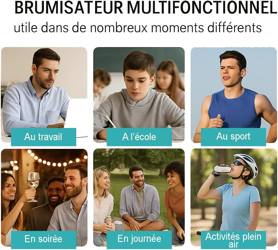 Brumisateur D’Eau Rechargeable – Vaporisateur Cheveux - Brumisateur Rechargeable 300 Ml - Brumisateur Visage - Vaporisateur Rechargeable (Blanc 300Ml)