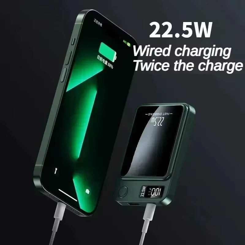 100000Mah Magnetic Power Bank Wireless Fast Charger for Magsafe Portable Auxiliary Battery for Iphone Huawei Samsung 2025