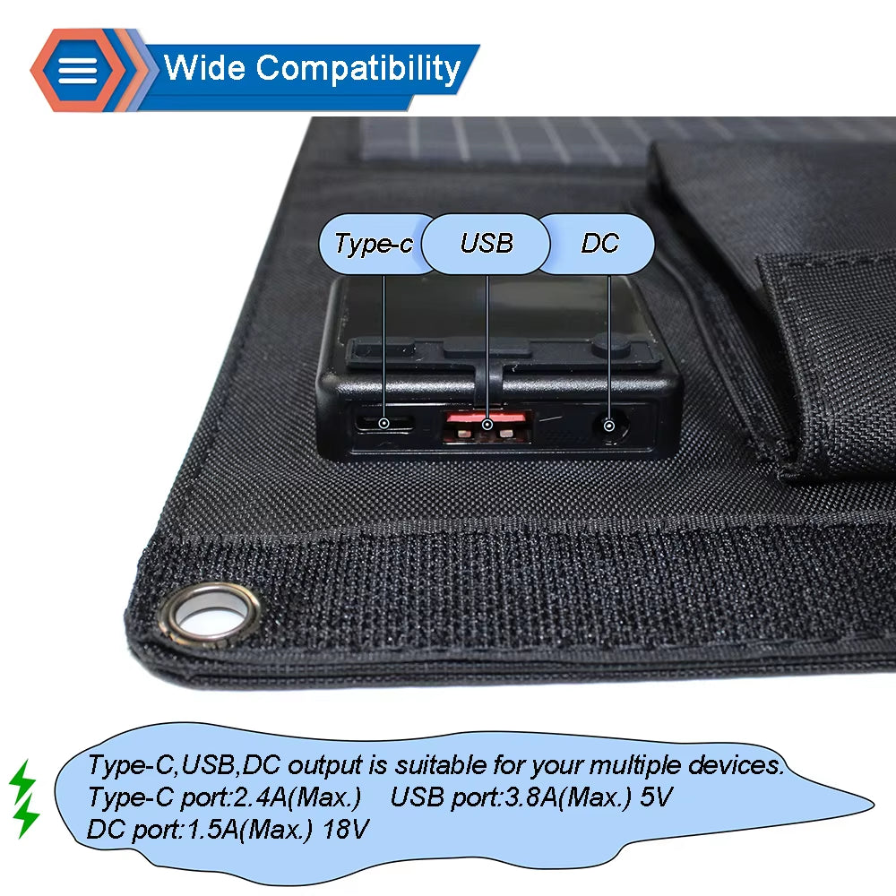 Upgraded 28W 21W 14W Portable Solar Panel Charger Double USB 5V 18V DC Camping Foldable Solar Panel for Phone Charge Power Bank