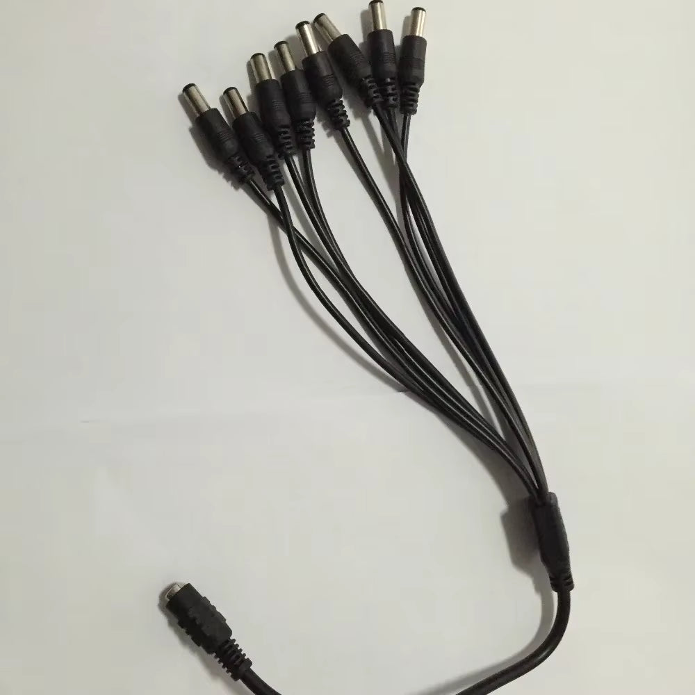 DC 12V 5A Power Supply Adapter + 8 Split Power Cable for CCTV Security Camera DVR Analog AHD TVI CVI Camera DVR Systems