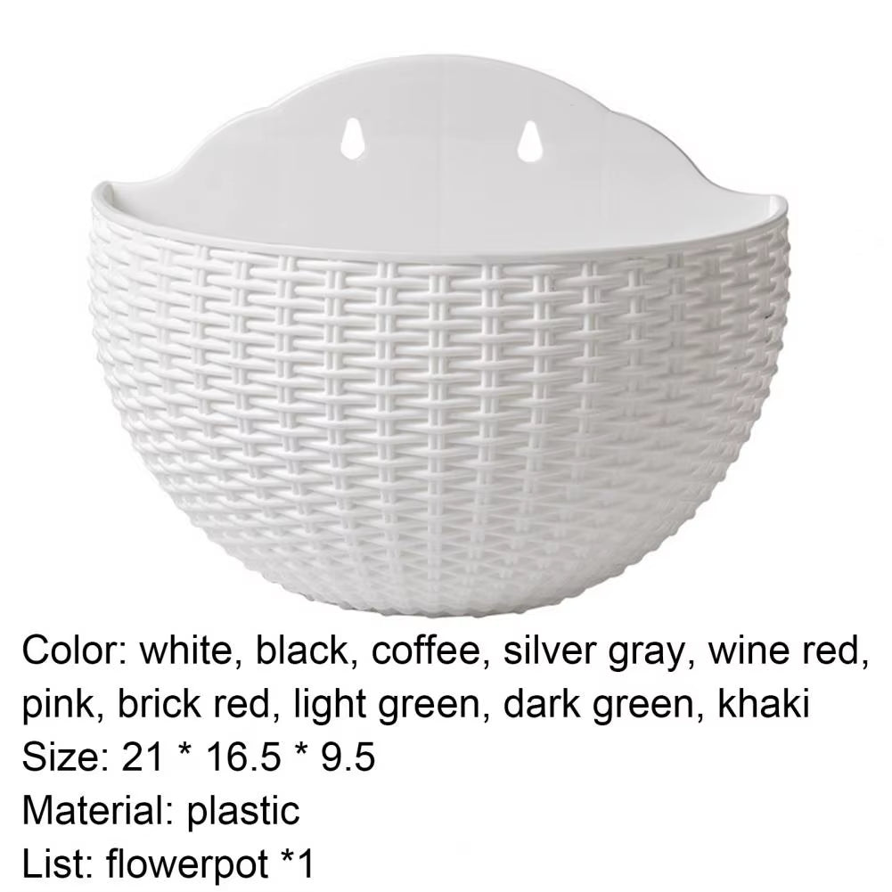 Flower Pot Exquisite Wall-Mounted Plastic Wall Hanging Basket Flowerpot for Outdoor Garden Balcony Planter Bucket Home Decor New
