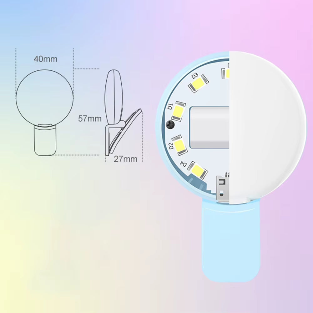 Mobile Phone LED Selfie Ring Light Portable Mini Durable Practical Three Stop Dimming Circle Photography Clip Fill Light