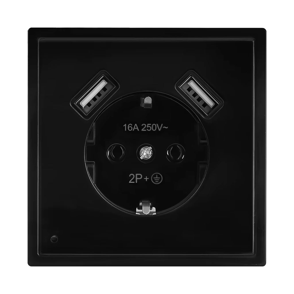 New USB Wall Socket with Sensor Night Light Double USB 5V2A EU Standard Phone Charger JA8