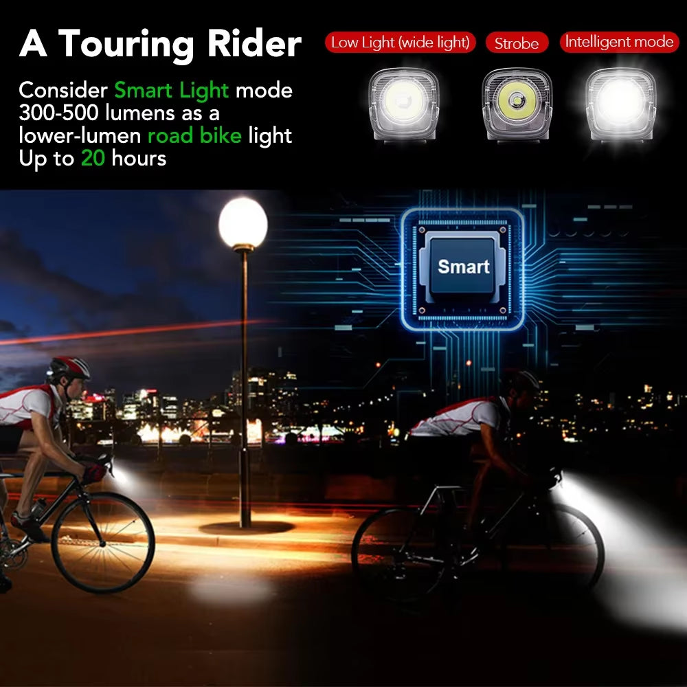 Smart Bicycle Light Rainproof USB LED 3000Mah MTB Front Light Headlight Cycling Flashlight Bike Light Accessories