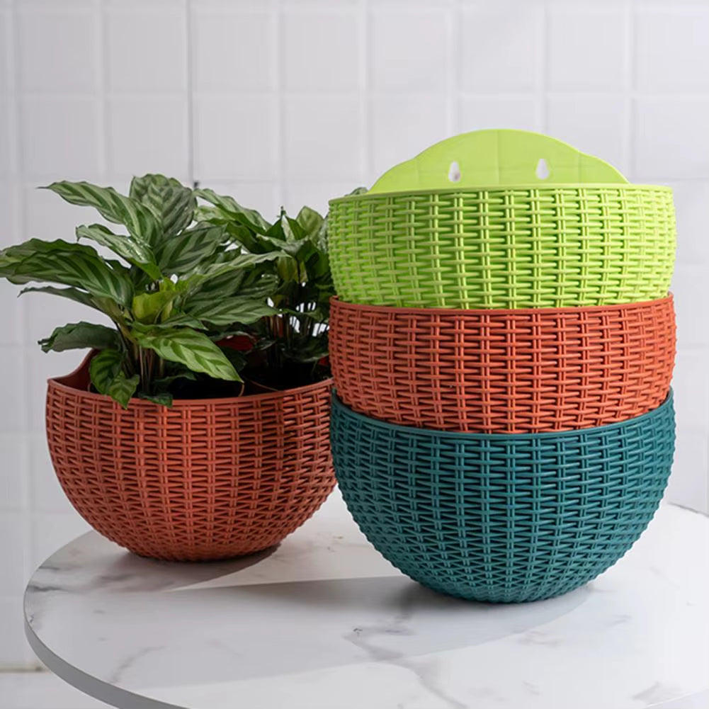 Flower Pot Exquisite Wall-Mounted Plastic Wall Hanging Basket Flowerpot for Outdoor Garden Balcony Planter Bucket Home Decor New