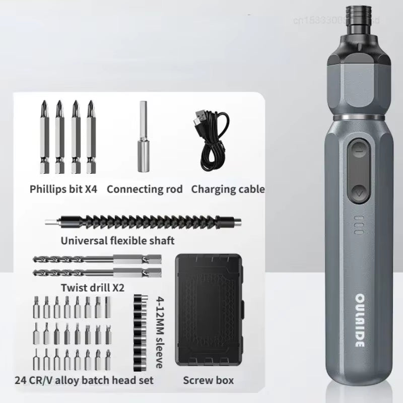 Xiaomi OULAIDE Electric Screwdriver Set Lithium Battery Rechargeable Household Maintenance Repai Mini Portable Rechargeable Tool
