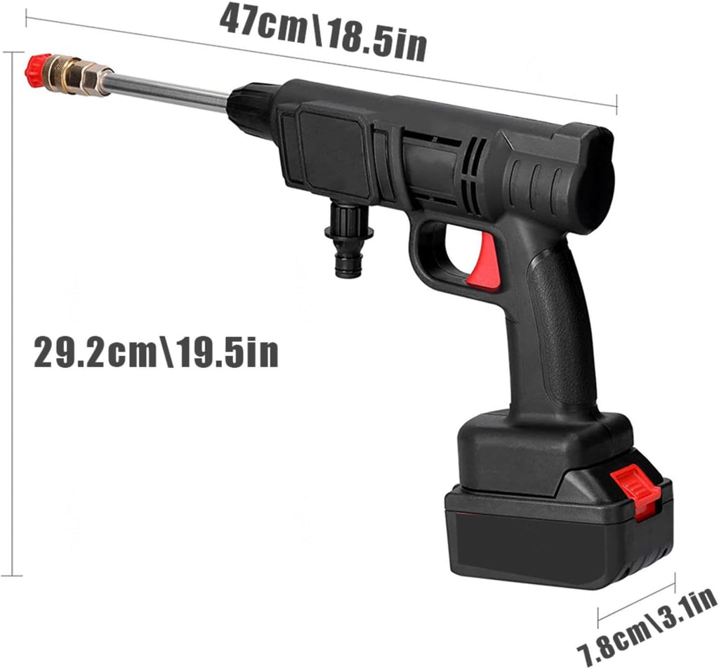 MELLYD Puissance Pistolet De Nettoyage, Puissance 600W, Deux Batteries 24V1500Mah Kit Nettoyage Voiture, Alimenté Par Pile Lance Haute Pression, Pour Le Nettoyage Des Vitres