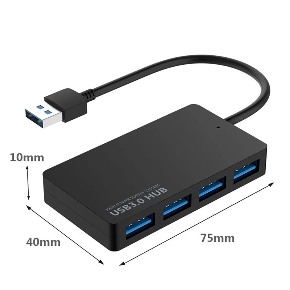 High Speed USB 3.0 Hub Multi USB Splitter 4 Port Multiple Expander Adapter for Laptop PC