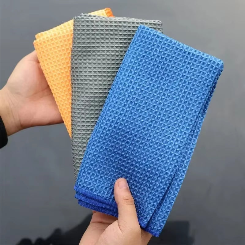 Water Drying Car Towel Microfiber Window Clean Wipe Auto Detailing Waffle Weave Car Wash Towel Glass Cleaning for Kitchen Bath