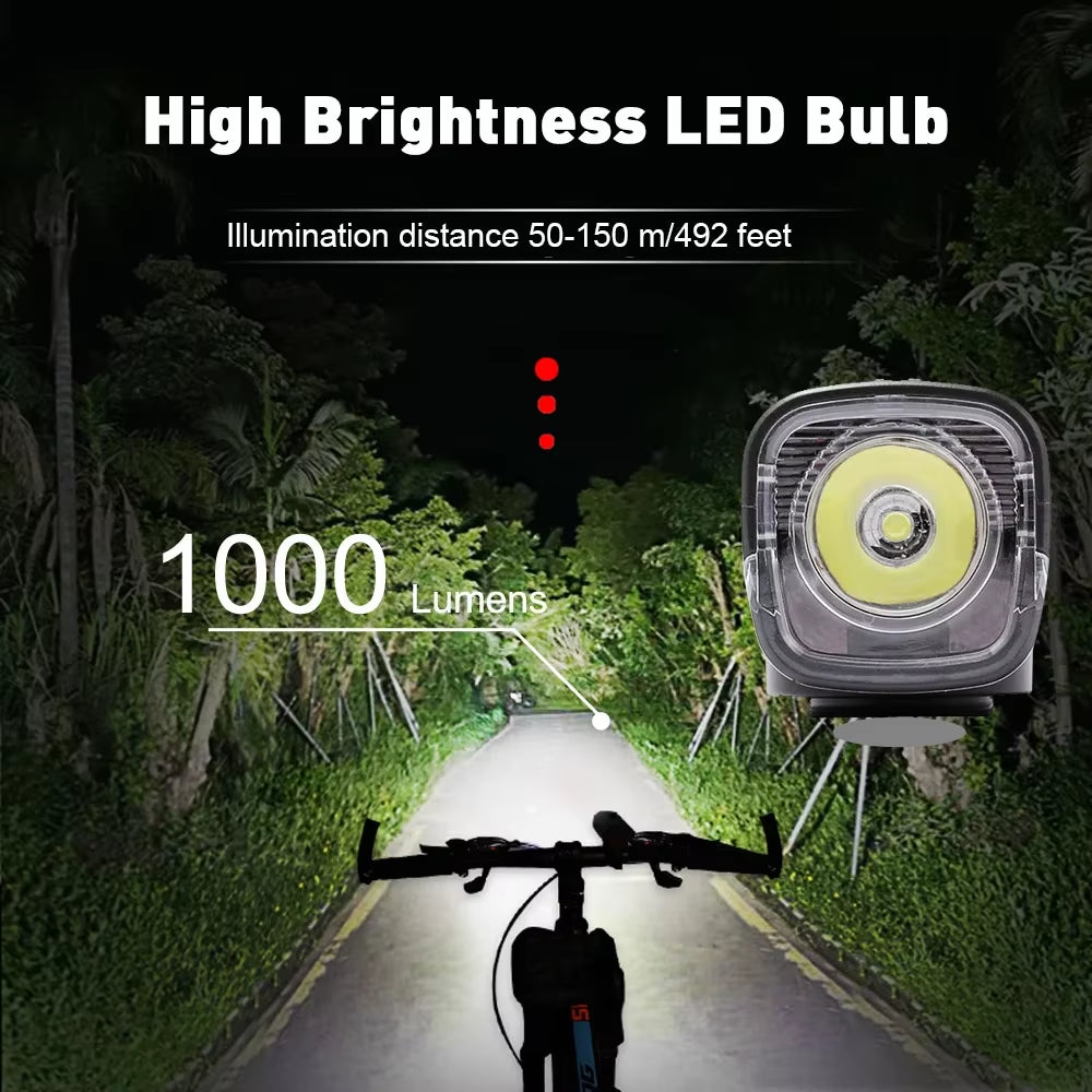 Smart Bicycle Light Rainproof USB LED 3000Mah MTB Front Light Headlight Cycling Flashlight Bike Light Accessories