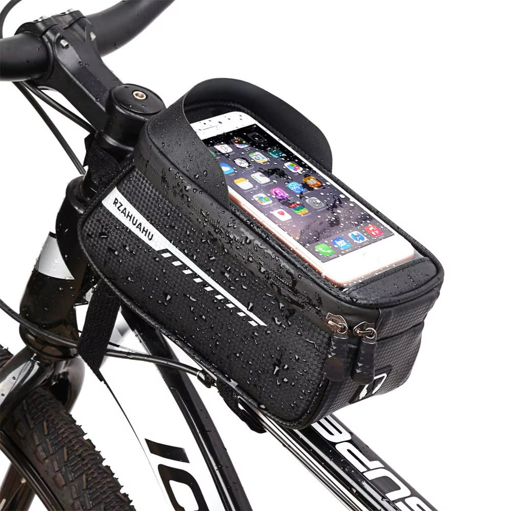 B-SOUL Cycling Bicycle Bike Head Tube Handlebar Cell Mobile Phone Bag Case Holder Screen Phone Mount Bags Case for 6.5In