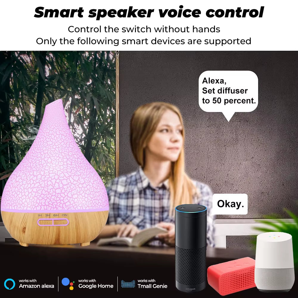 Tuya Wifi Smart Humidifier Essential Oil Diffuser Aromatherapy Ultrasonic Air Humidifiers Aroma Diffuser Work with Google Home