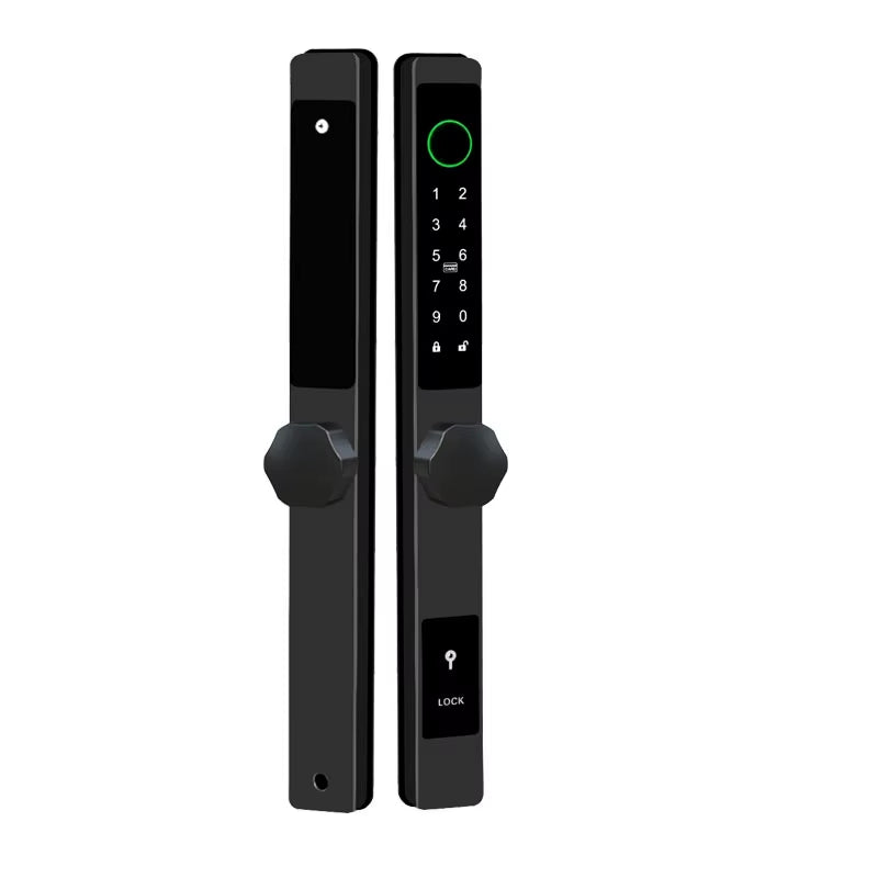 Waterproof Ttlock APP Remote Control Fingerprint Password Card Lock Bridge-Cut Aluminum Alloy for Outdoor Pull Push Sliding Door