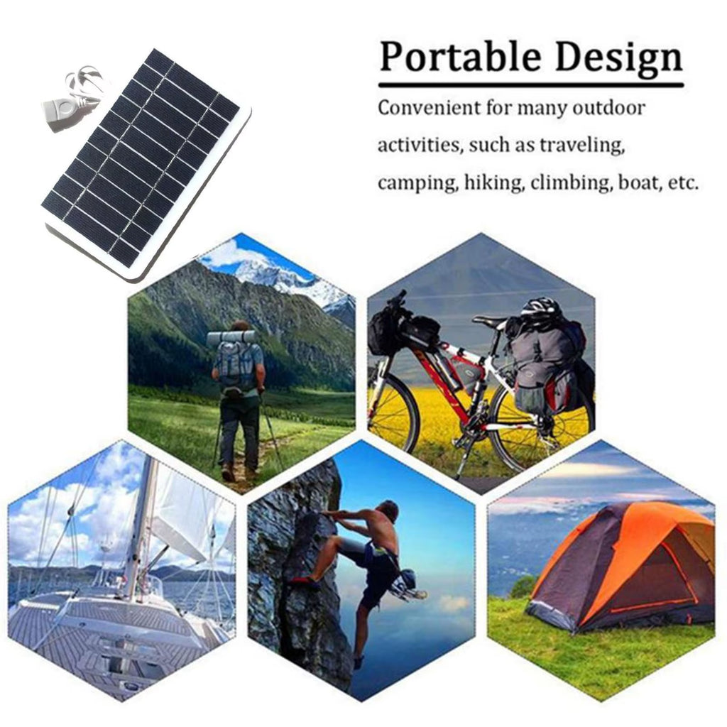 Usb Solar Charger Panel 5V 2W Solar Plate with USB Safe Charge Stabilize Battery Charger for Power Bank Phone Camping Home