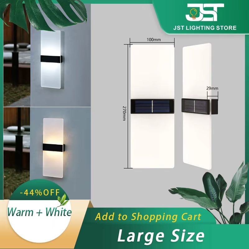 Solar LED Wall Light Outdoor Waterproof Villa Simple Modern Decoration Exterior Wall Balcony Aisle Terrace Light Solar Lamp