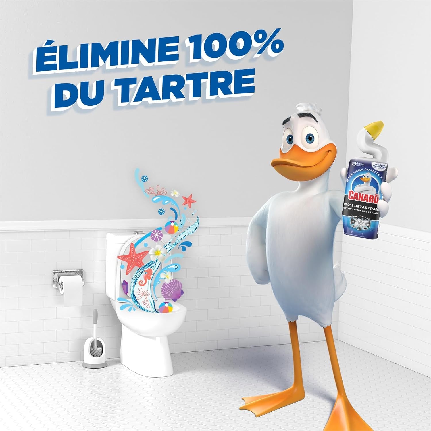 WC - Gel 100% Détartrant - Nettoie Mieux Que La Javel - Action Visible, Change De Couleur - 1 Gel