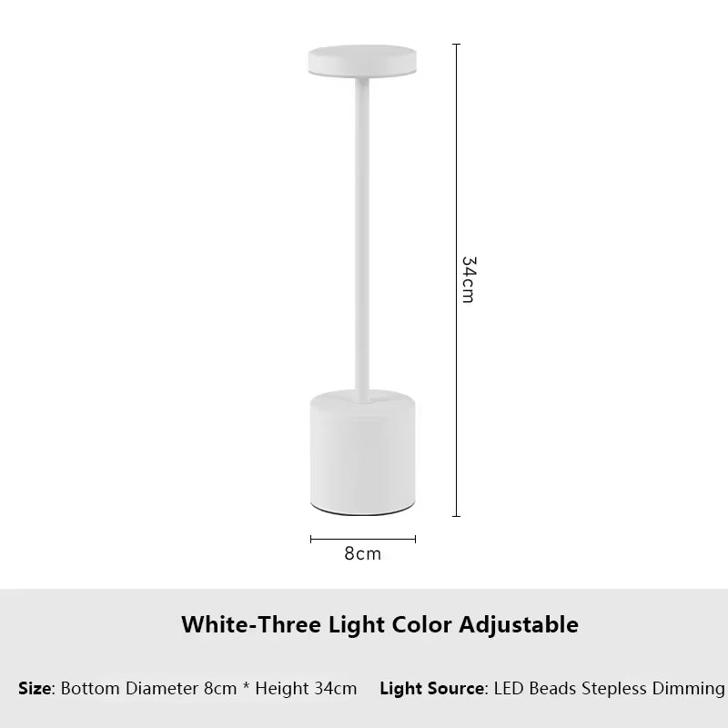 3 Colors in 1 Lamp LED Table Lamp Touch Switch Type C Rechargeable Bedside Night Light Portablefor Club Bar Room Ambient Decor