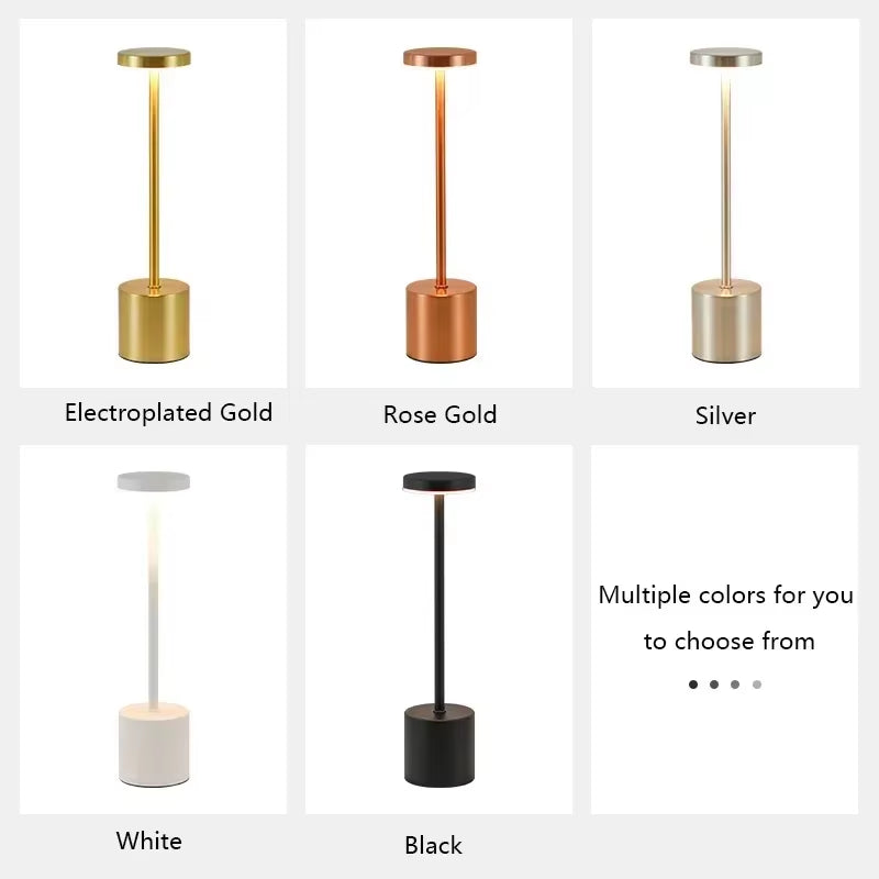 3 Colors in 1 Lamp LED Table Lamp Touch Switch Type C Rechargeable Bedside Night Light Portablefor Club Bar Room Ambient Decor