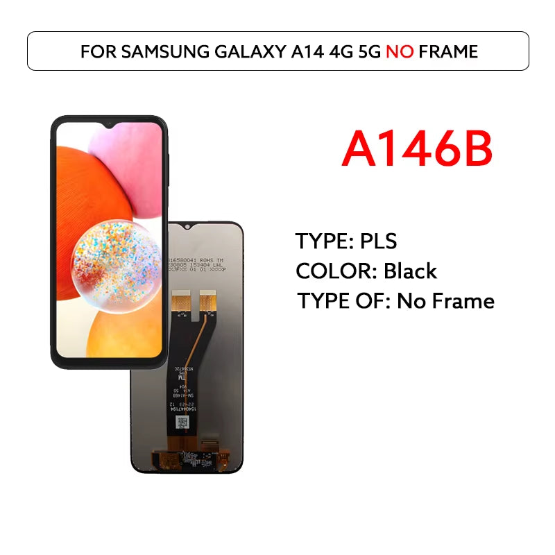 LCD Display for  Galaxy A14 4G 5G A145F A145P A146B A146P A146U LCD Display Touch Screen Digitizer Assembly Panel Replace