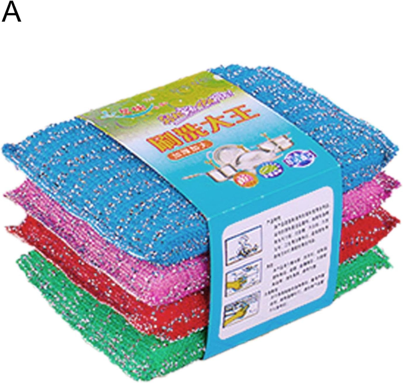 Éponges À Récurer Multi-Usages Pour La Cuisine Éponge En Microfibre Avec Une Forte Puissance De Récurage Pour Nettoyer Sans Effort La Vaisselle, Les Casseroles Et Les Poêles. (Sky Blue One Size)