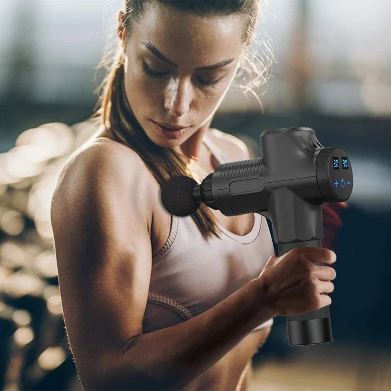 Deep Muscle Massage Gun Electric Percussion Pistol Massager for Body Neck Back Leg Fitness Tool 30 Levels