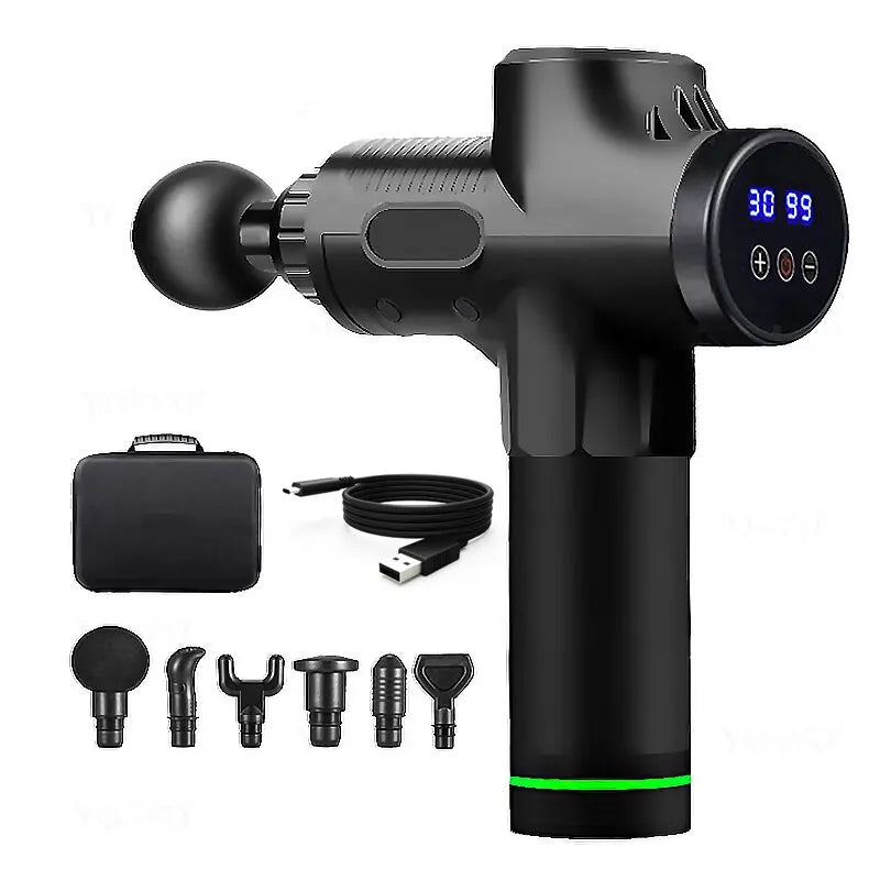Deep Muscle Massage Gun Electric Percussion Pistol Massager for Body Neck Back Leg Fitness Tool 30 Levels