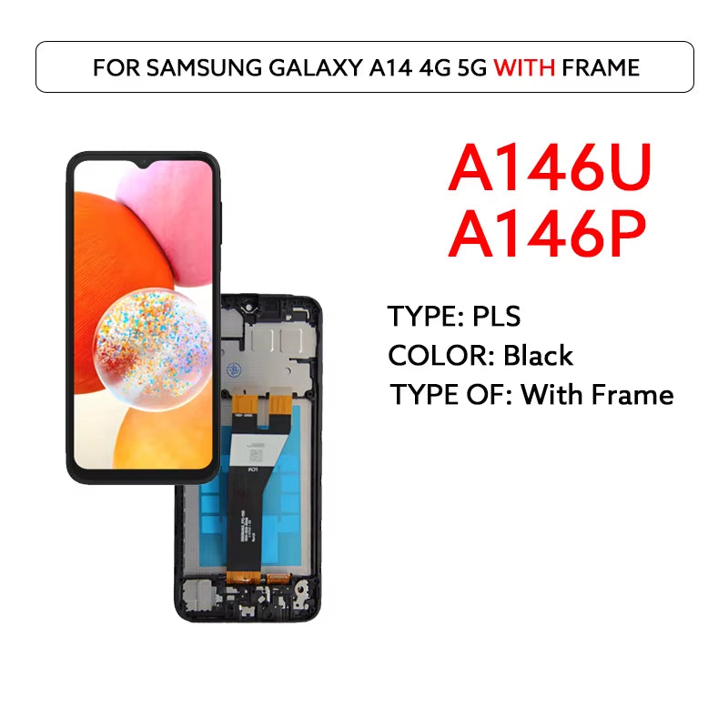 LCD Display for  Galaxy A14 4G 5G A145F A145P A146B A146P A146U LCD Display Touch Screen Digitizer Assembly Panel Replace