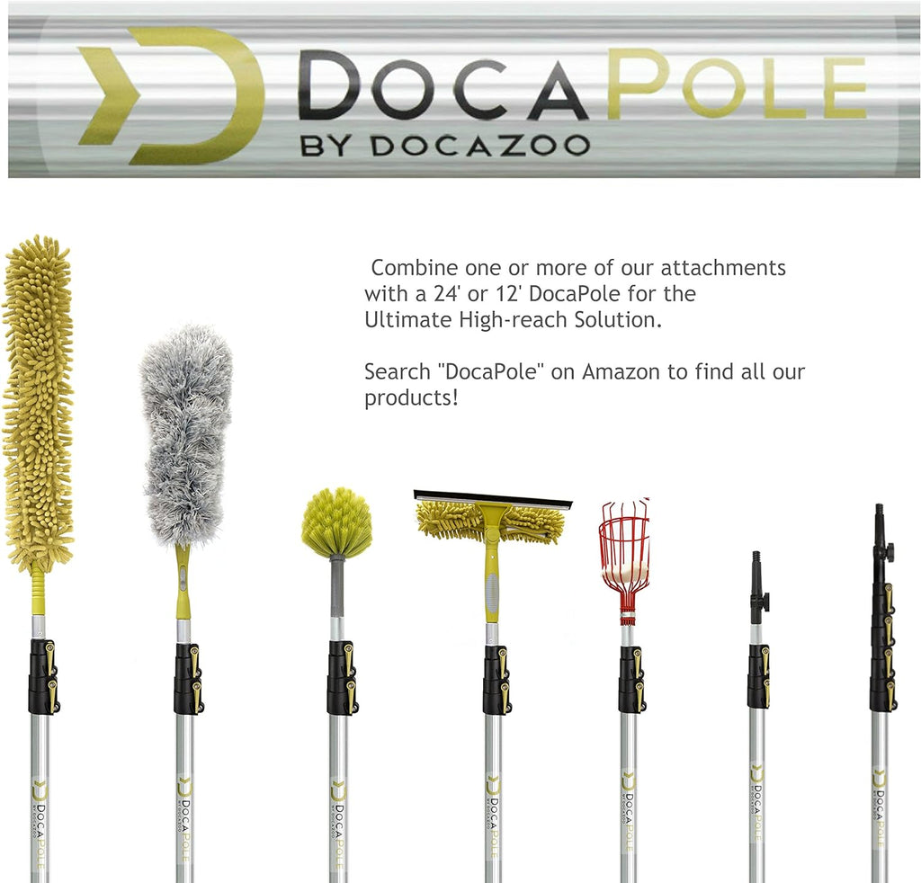 DOCA Telescoping Pole 5-12 Ft - Extension Pole for Cleaning, Feather Duster, Window Washing Kit, Paint Roller, Window Squeegee - High Reach Extendable Kit for Indoor & Outdoor - Cobweb Duster