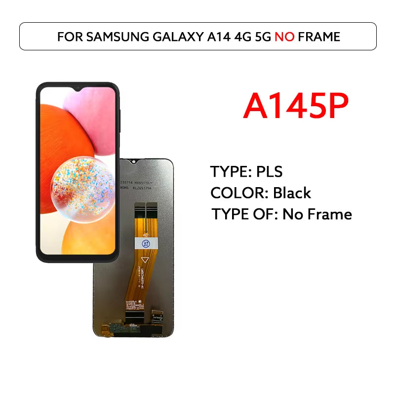LCD Display for  Galaxy A14 4G 5G A145F A145P A146B A146P A146U LCD Display Touch Screen Digitizer Assembly Panel Replace