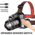 Powerful LED Headlamp Rechargeable Telescopic Zoomable XPH50 Headlight Outdoor Waterproof Work Head Lamp High Lumen Head Torch