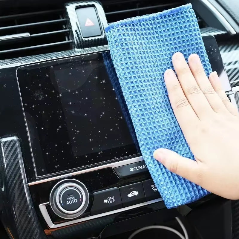 Water Drying Car Towel Microfiber Window Clean Wipe Auto Detailing Waffle Weave Car Wash Towel Glass Cleaning for Kitchen Bath