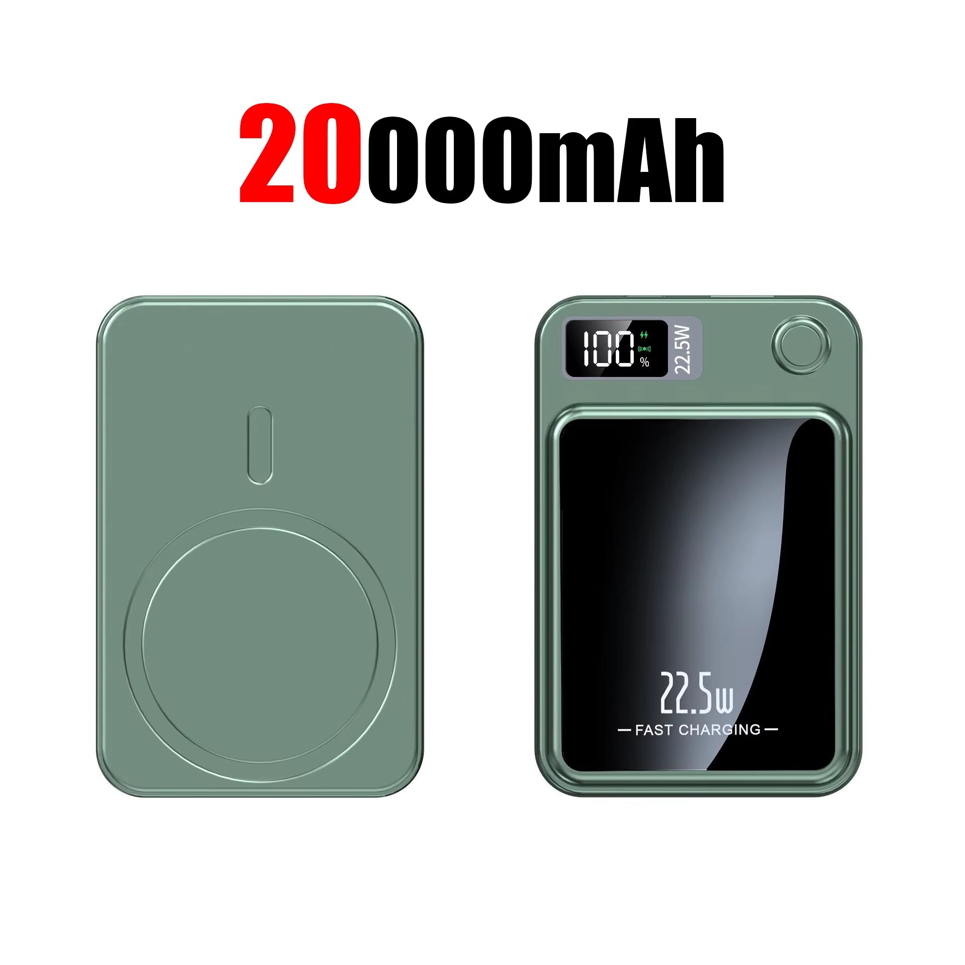 100000Mah Magnetic Power Bank Wireless Fast Charger for Magsafe Portable Auxiliary Battery for Iphone Huawei Samsung 2025