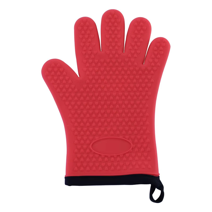 1/2Pc Silicone Glove with Lanyard Kitchen Grilling Gloves Oven Mitt Heat Resistant Non-Slip Cooking BBQ Grill Glove Baking Glove