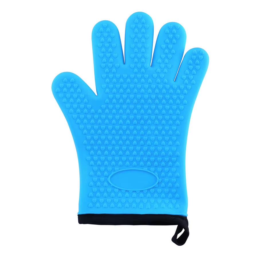1/2Pc Silicone Glove with Lanyard Kitchen Grilling Gloves Oven Mitt Heat Resistant Non-Slip Cooking BBQ Grill Glove Baking Glove