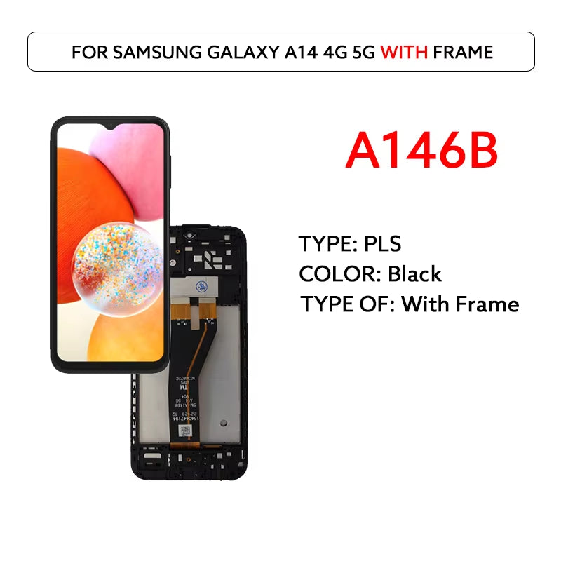 LCD Display for  Galaxy A14 4G 5G A145F A145P A146B A146P A146U LCD Display Touch Screen Digitizer Assembly Panel Replace