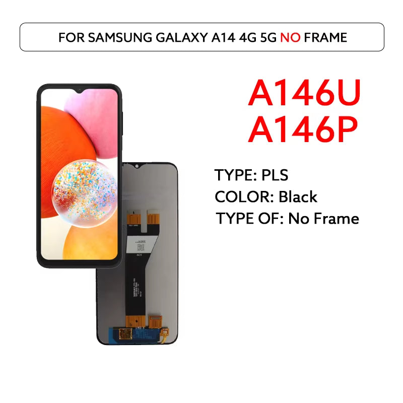 LCD Display for  Galaxy A14 4G 5G A145F A145P A146B A146P A146U LCD Display Touch Screen Digitizer Assembly Panel Replace