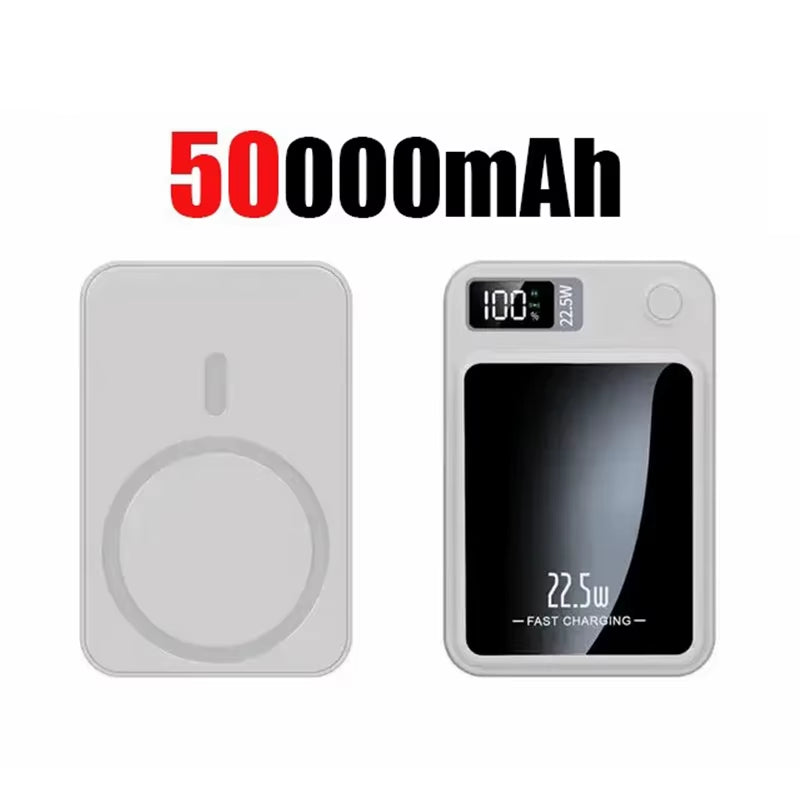 100000Mah Magnetic Power Bank Wireless Fast Charger for Magsafe Portable Auxiliary Battery for Iphone Huawei Samsung 2025