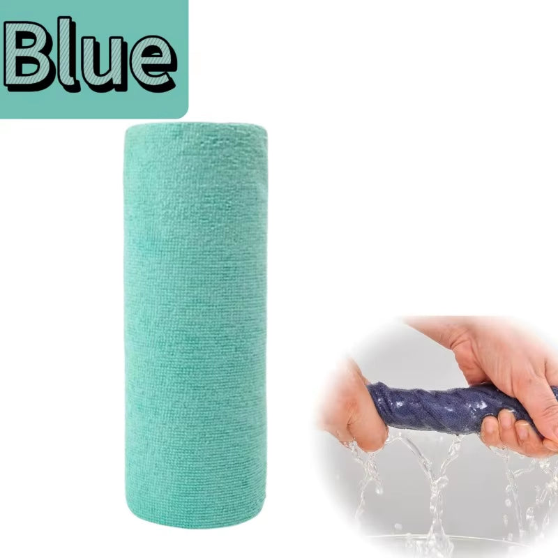Reusable Cleaning Wipe Household Kitchen Cloth Microfiber Towel Rolls Dish Rags Wash Paper Towel Replacement 1 Roll of 20 Sheets