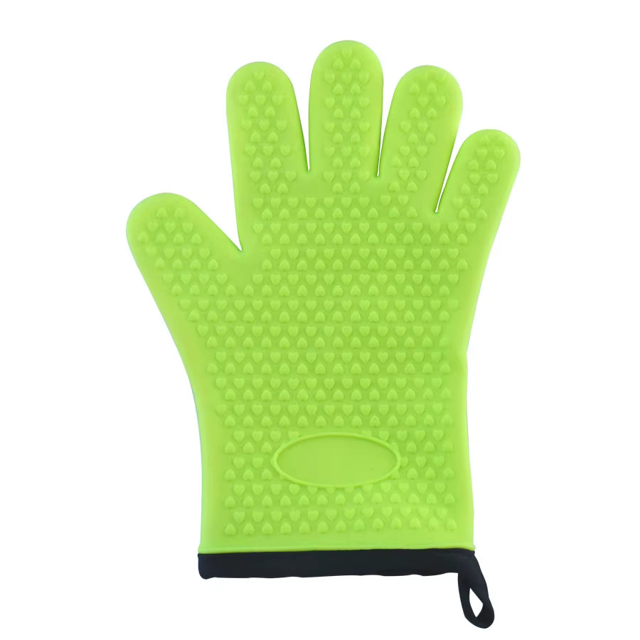 1/2Pc Silicone Glove with Lanyard Kitchen Grilling Gloves Oven Mitt Heat Resistant Non-Slip Cooking BBQ Grill Glove Baking Glove