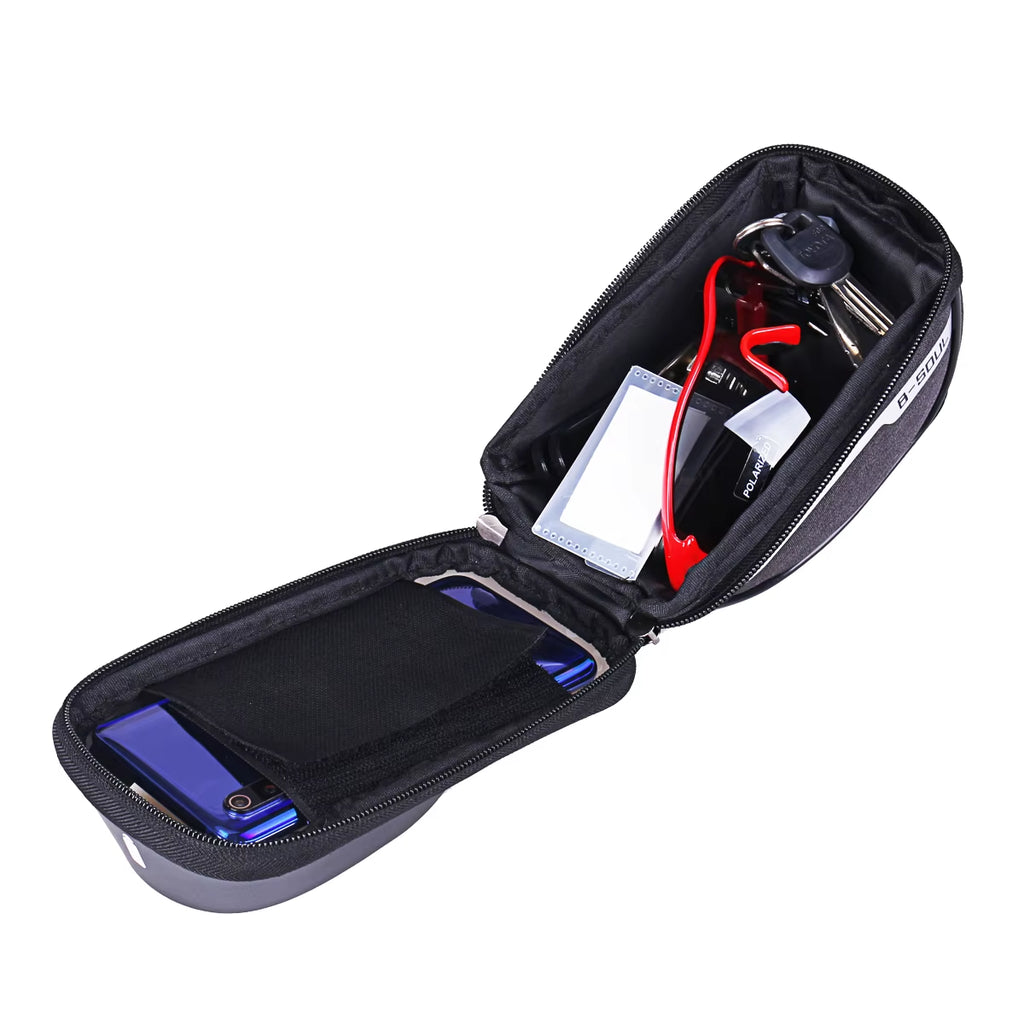 B-SOUL Cycling Bicycle Bike Head Tube Handlebar Cell Mobile Phone Bag Case Holder Screen Phone Mount Bags Case for 6.5In