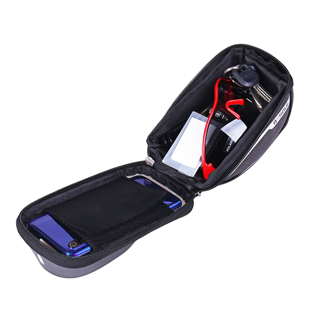 B-SOUL Cycling Bicycle Bike Head Tube Handlebar Cell Mobile Phone Bag Case Holder Screen Phone Mount Bags Case for 6.5In