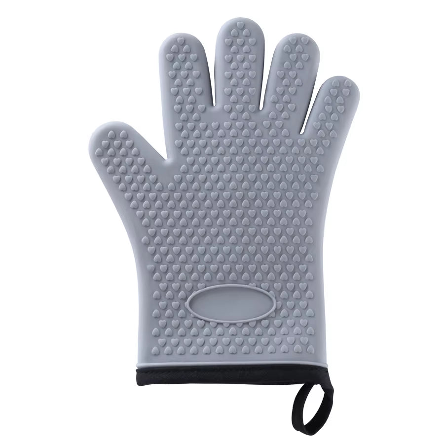 1/2Pc Silicone Glove with Lanyard Kitchen Grilling Gloves Oven Mitt Heat Resistant Non-Slip Cooking BBQ Grill Glove Baking Glove