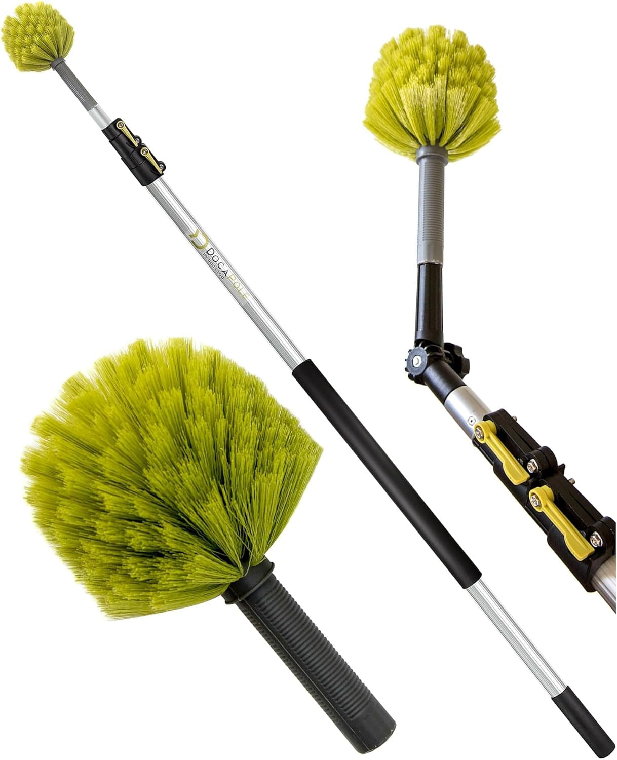 DOCA Telescoping Pole 5-12 Ft - Extension Pole for Cleaning, Feather Duster, Window Washing Kit, Paint Roller, Window Squeegee - High Reach Extendable Kit for Indoor & Outdoor - Cobweb Duster