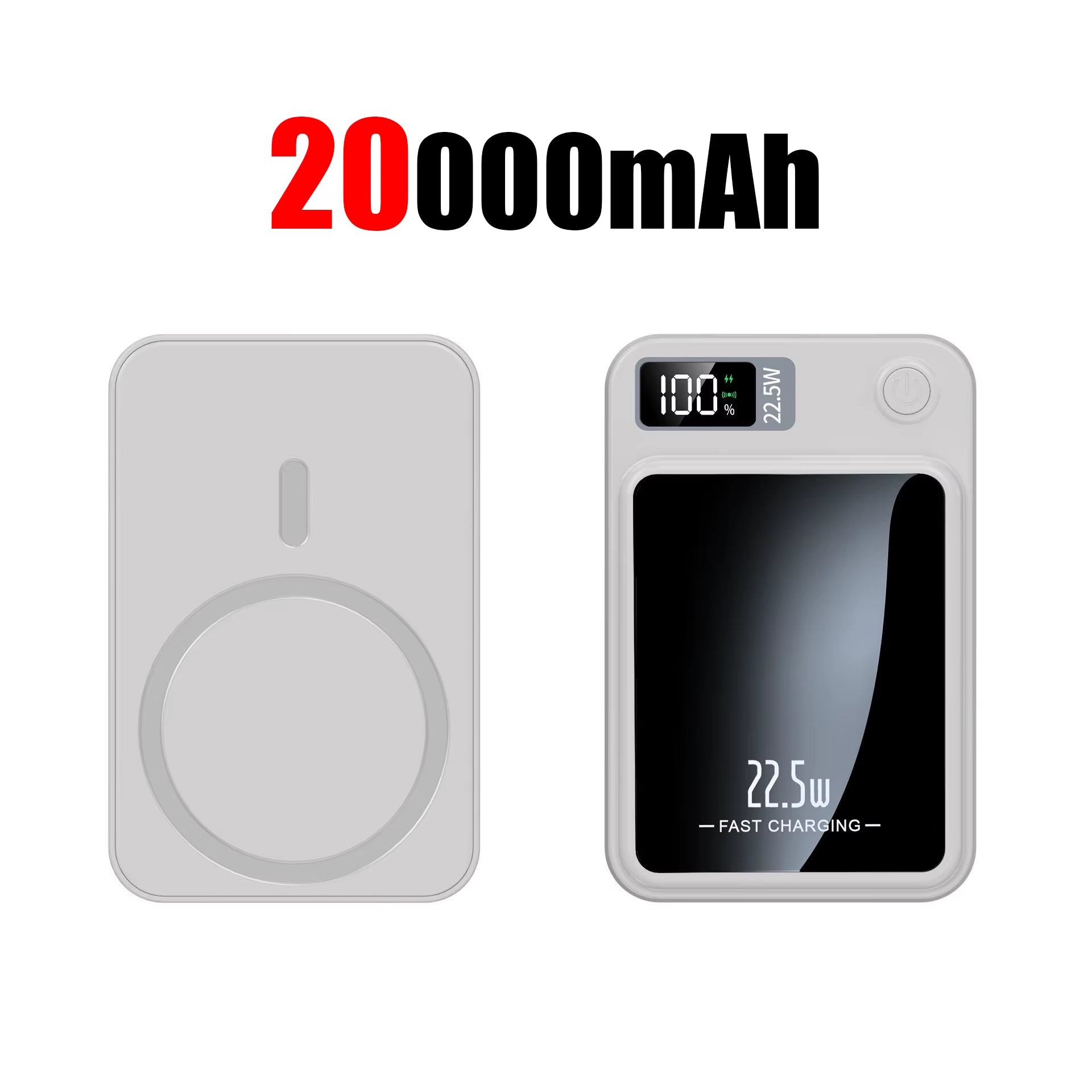100000Mah Magnetic Power Bank Wireless Fast Charger for Magsafe Portable Auxiliary Battery for Iphone Huawei Samsung 2025