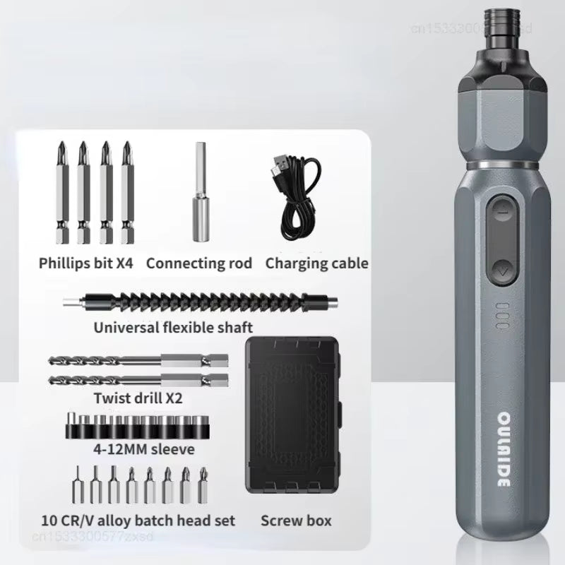 Xiaomi OULAIDE Electric Screwdriver Set Lithium Battery Rechargeable Household Maintenance Repai Mini Portable Rechargeable Tool