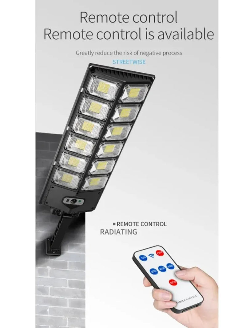 Outdoor Solar LED Lights Waterproof 8000 Lm Super Bright Wall Lamp with Motion Sensor Remote Control Garden Street Light