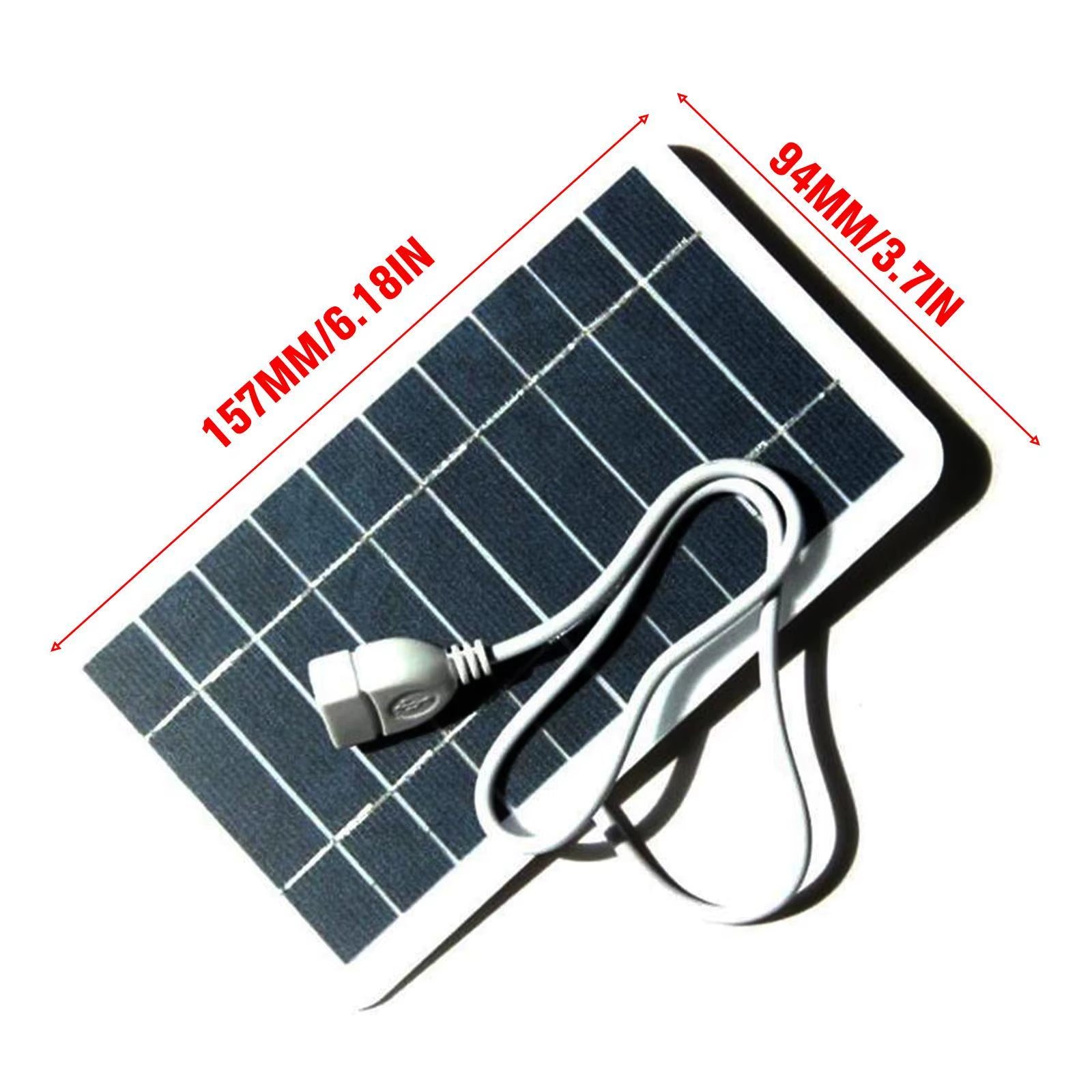 Usb Solar Charger Panel 5V 2W Solar Plate with USB Safe Charge Stabilize Battery Charger for Power Bank Phone Camping Home