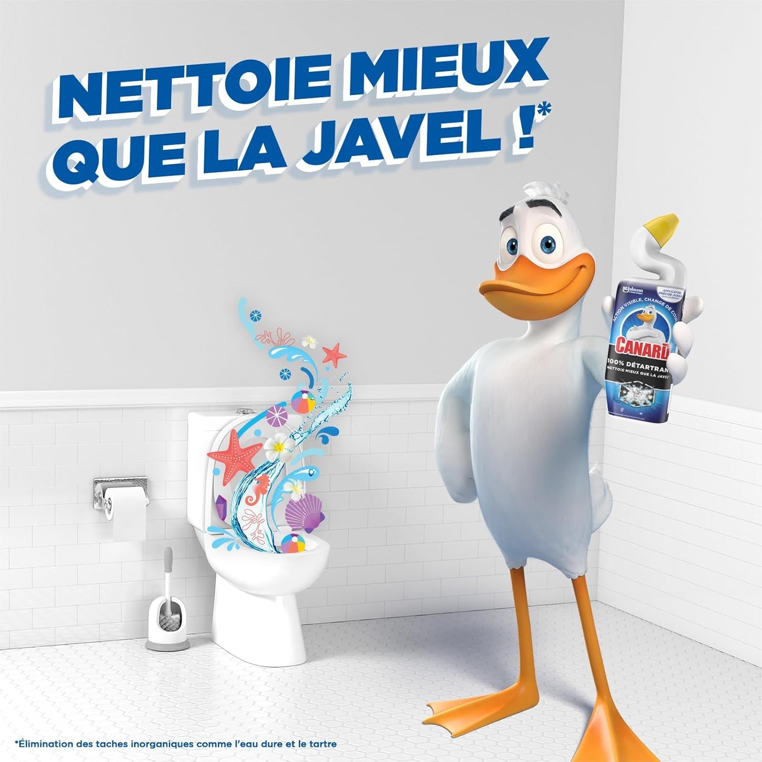 WC - Gel 100% Détartrant - Nettoie Mieux Que La Javel - Action Visible, Change De Couleur - 1 Gel