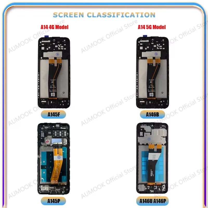 LCD Display for  Galaxy A14 4G 5G A145F A145P A146B A146P A146U LCD Display Touch Screen Digitizer Assembly Panel Replace